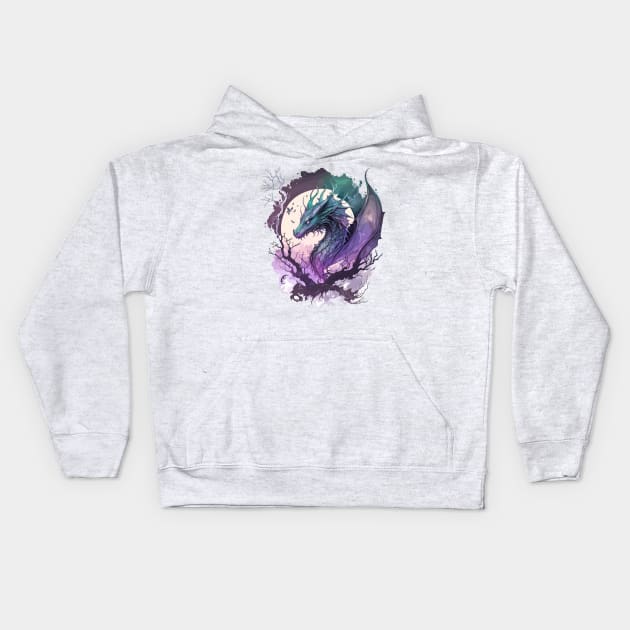 epic dragon Kids Hoodie by Dragadin